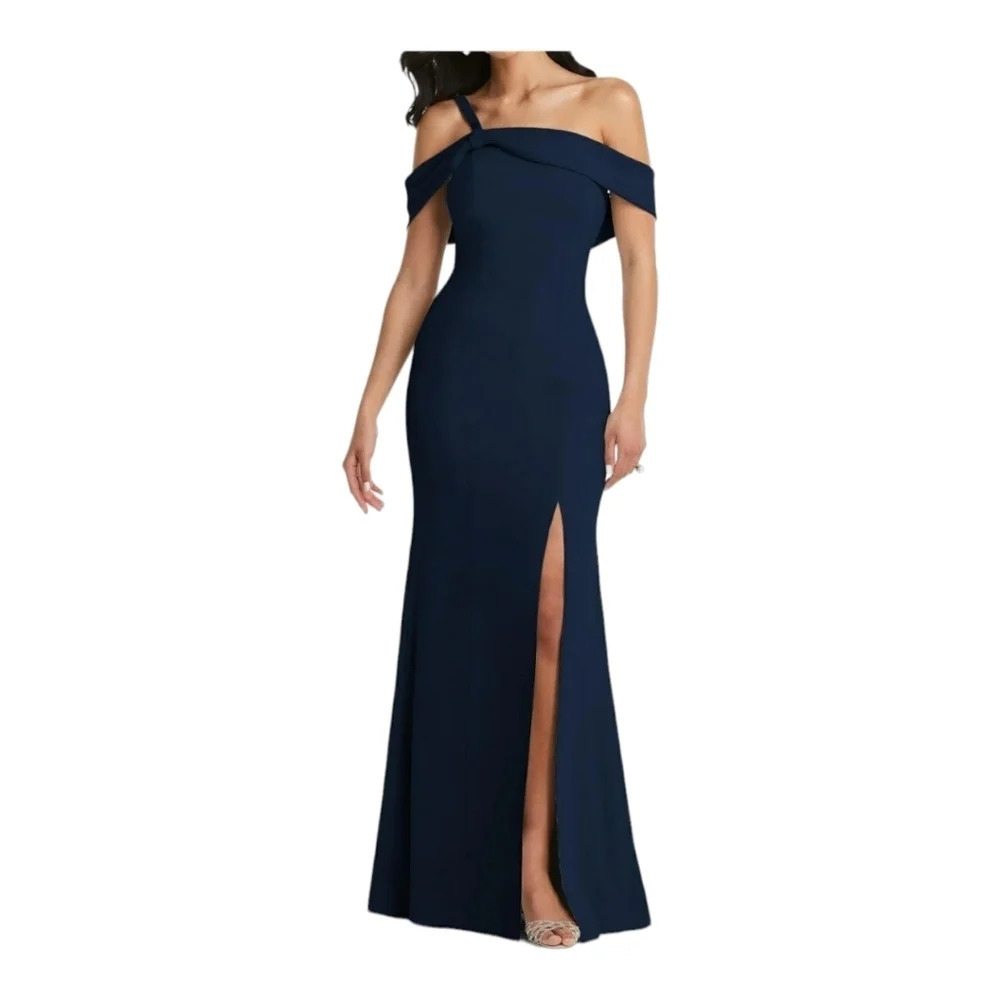 AFTER SIX [14] Off-the-Shoulder Draped  Cuff Maxi Dress with Front Slit